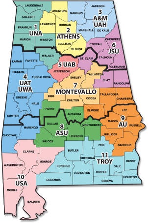 Alabama Support Center Regions